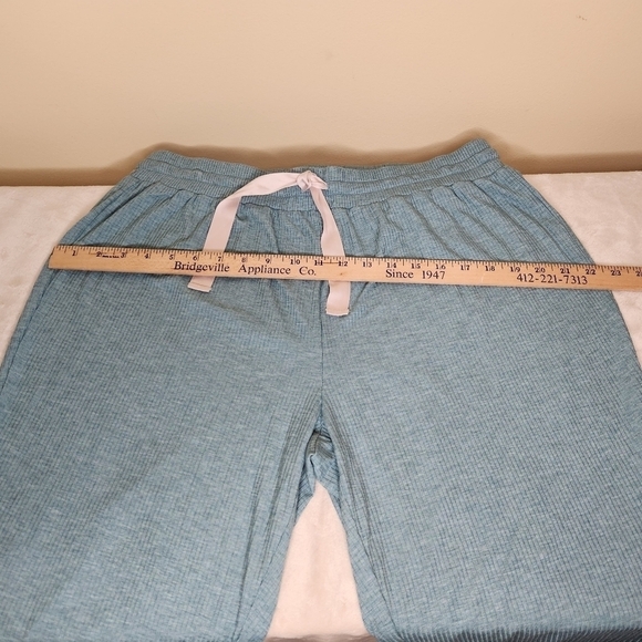 NWOT Well+Calm Lightweight Ribbed Knit Joggers Blue/Green XL - Picture 9 of 10